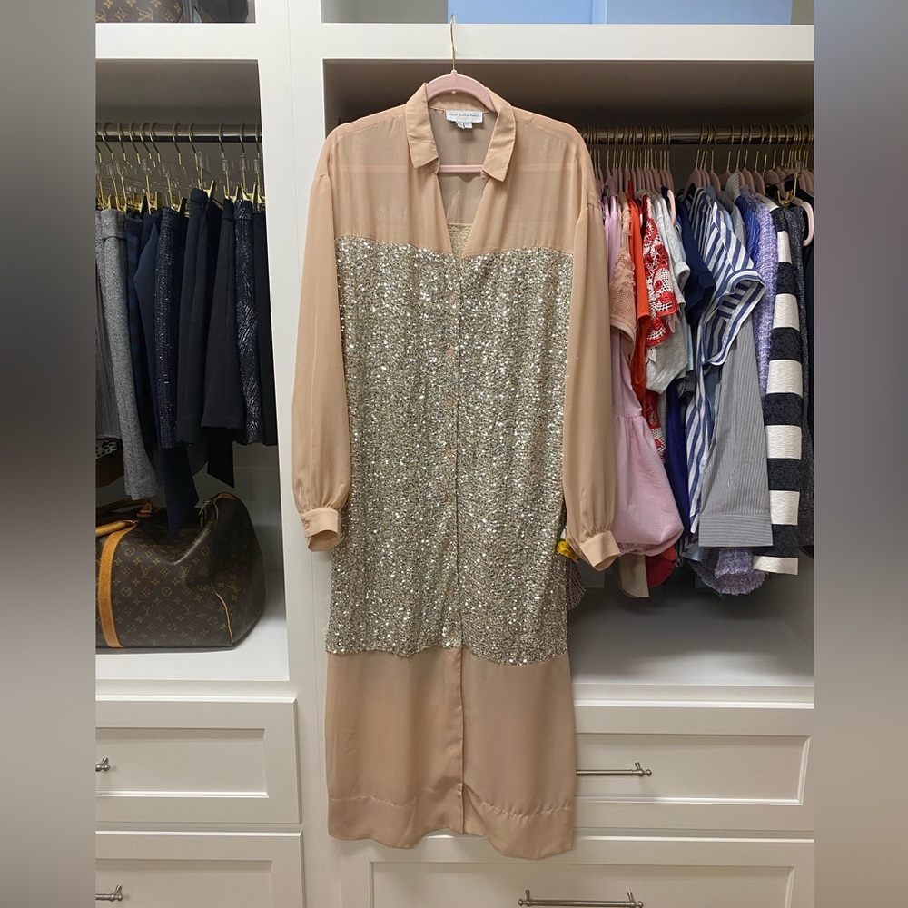 Never Fully Dressed Sequin Shirtdress